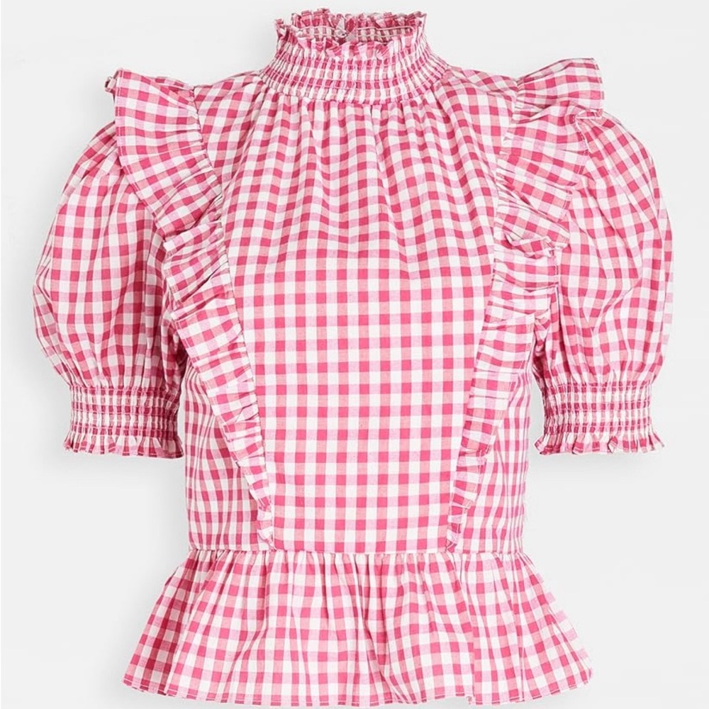 English Factory Gingham Croppish Top Size L